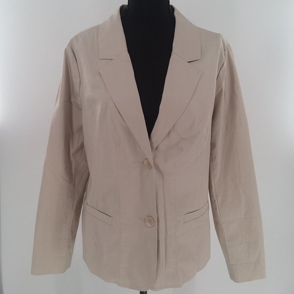 Studio Works Beige Short Trench Coat Size Large - Picture 1 of 8